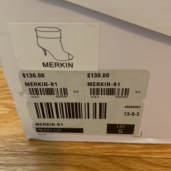 Aldo Merkin Black Suede Peep Toe (Size 5) - Picture 5 of 6